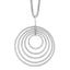 Sterling Silver Rhodium-plated D/C Multi-Circles With 2in ext Necklace