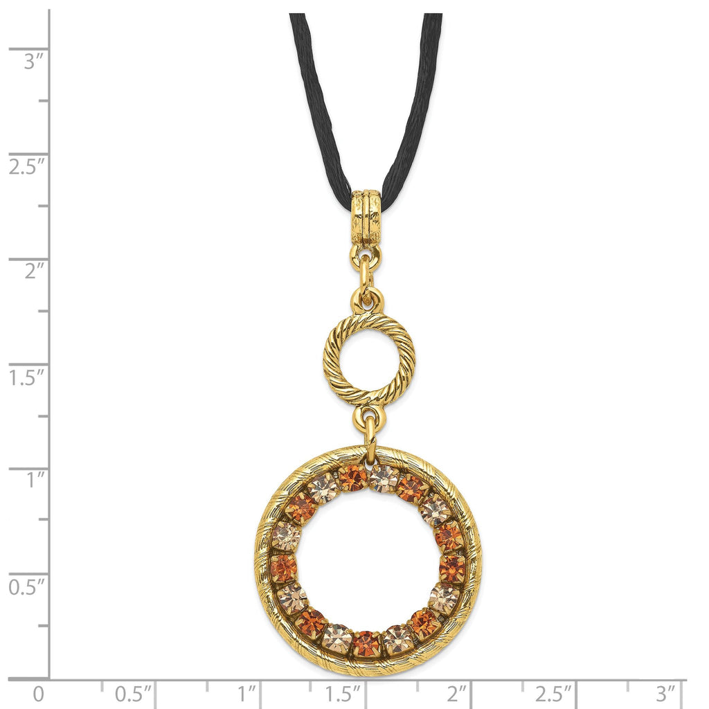 1928 Gold-tone Colorado Champagne Crystal With 3 in ext Necklace
