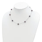 Sophia Jewelers Sterling Silver Black Pearl Necklace with Polished Finish