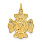 Gold-Plated Sterling Silver Fireman's Pendant with Polished Saint Florian Badge