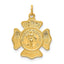 Gold-Plated Sterling Silver Fireman's Pendant with Polished Saint Florian Badge