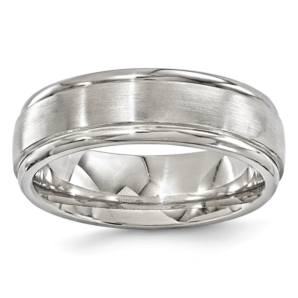 Titanium Wedding Band with Polished Brushed Finish and Engravable Elegance