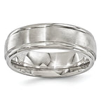Titanium Wedding Band with Polished Brushed Finish and Engravable Elegance
