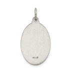 Sterling Silver 925 Antiqued Guadalupe Pendant with Satin Finish