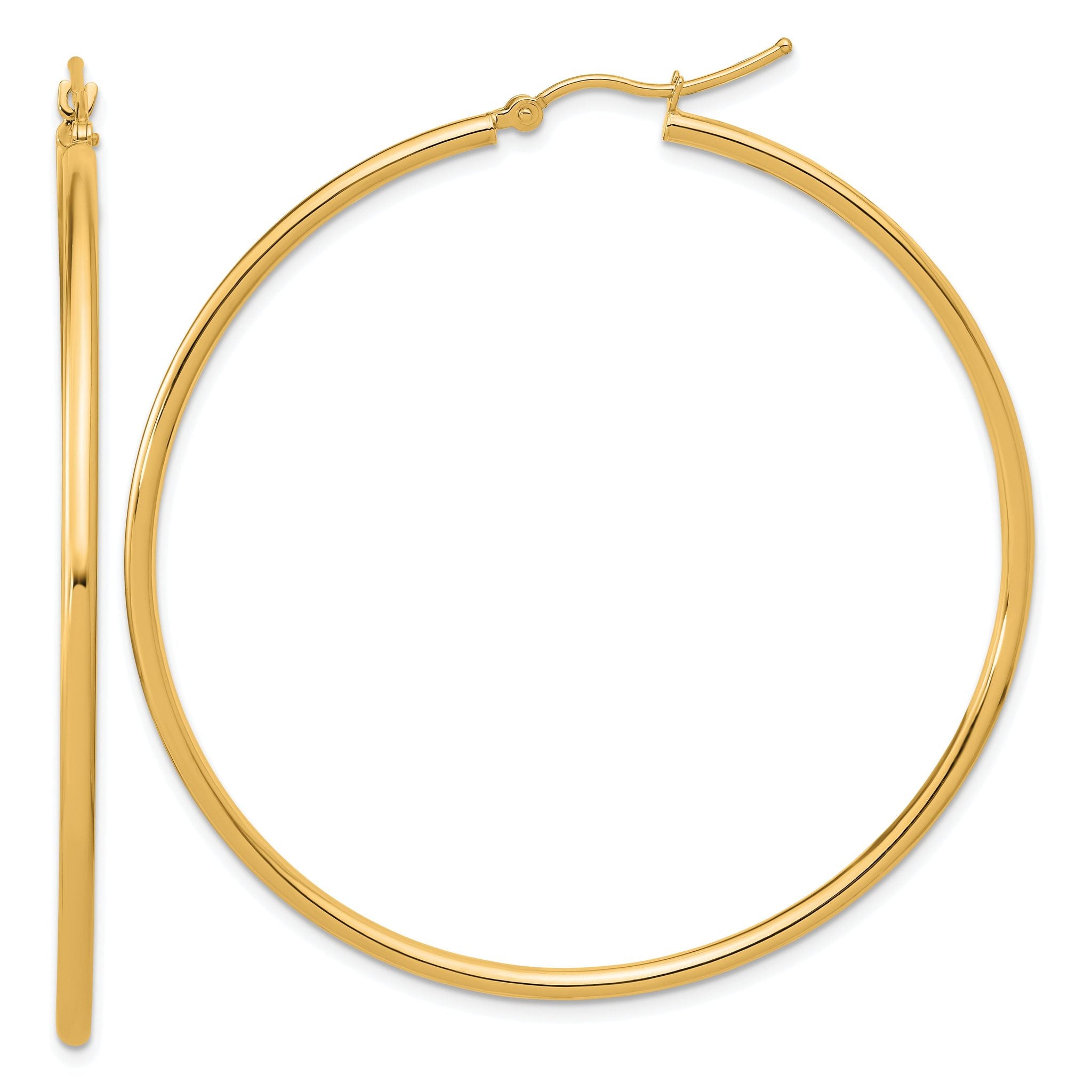 14k Polished 2x55mm Polished Hoop Earrings Main image
