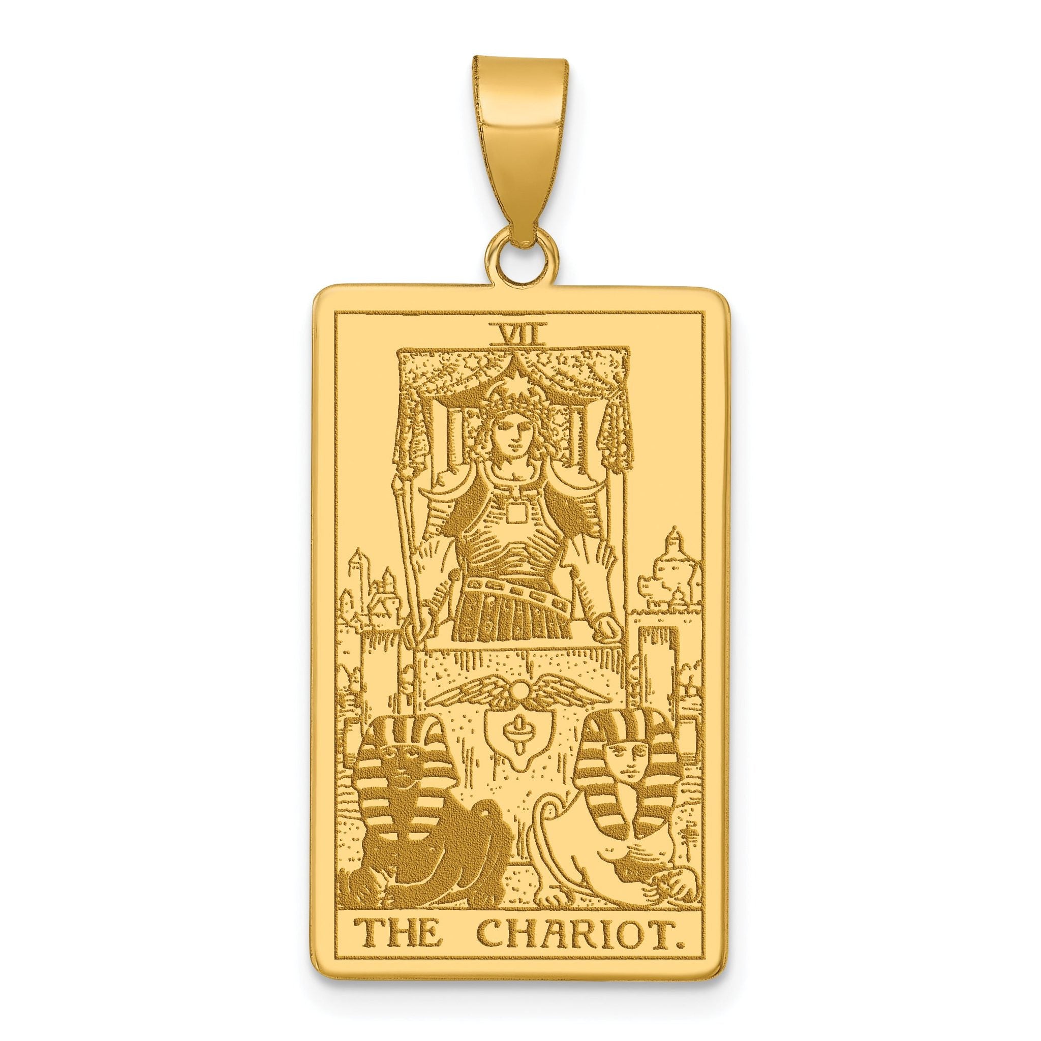 14ky The Chariot Tarot Card Pendant Main image