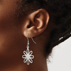 Stainless Steel Polished Flower Drop Dangle Earrings for Women