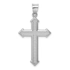 Sophia Jewelers Sterling Silver Rhodium-Plated Cross Pendant with Textured Finish