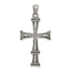 Sterling Silver 925 Latin Cross Pendant with Antiqued Brushed Finish