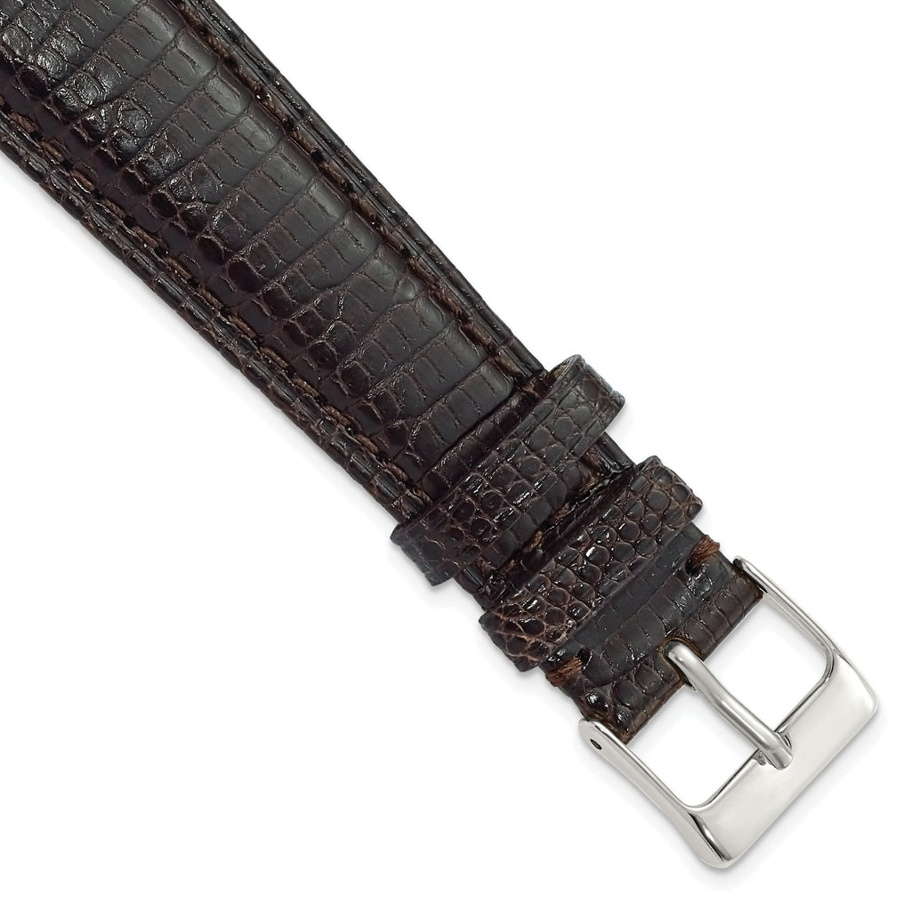 Genuine Lizard Leather Watch Band in Brown, 20mm