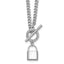 Sterling Silver Rhodium-plated CZ 16 inch with 2 inch extender Lock Pendant Toggle Necklace