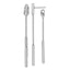 Sterling Silver RH-plated Bar & Chain Front/Back Post Dangle Earrings