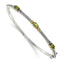 Sophia Jewelers Sterling Silver Peridot Bangle with 14K Gold Accents