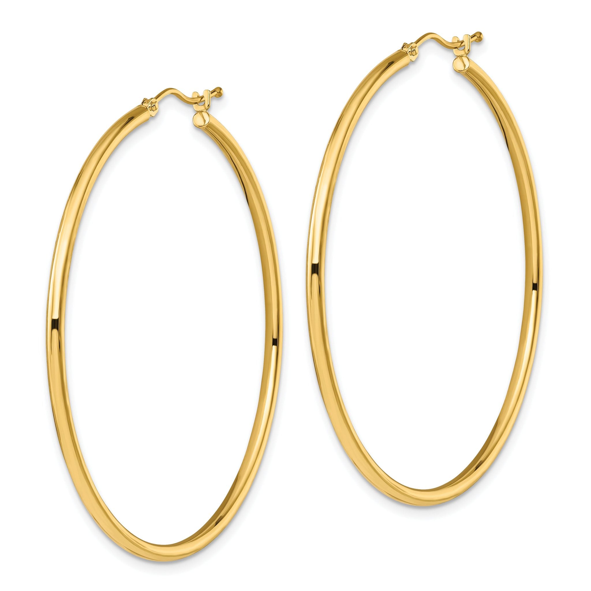 10K Polished Hinged Hoop Earrings Secondary image