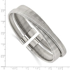 Stainless Steel Polished and Textured Moveable Cuff Bracelet for Women