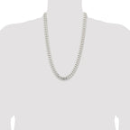 Sterling Silver Rhodium-plated 10.7mm Polished Domed Curb Chain