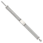 Stainless Steel Polished Multi Strand ID Bracelet with . Extension for Women
