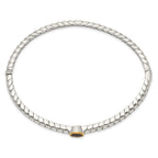 Shey Couture Sterling Silver 14K Gold Garnet Bangle Bracelet Vintage Elegance