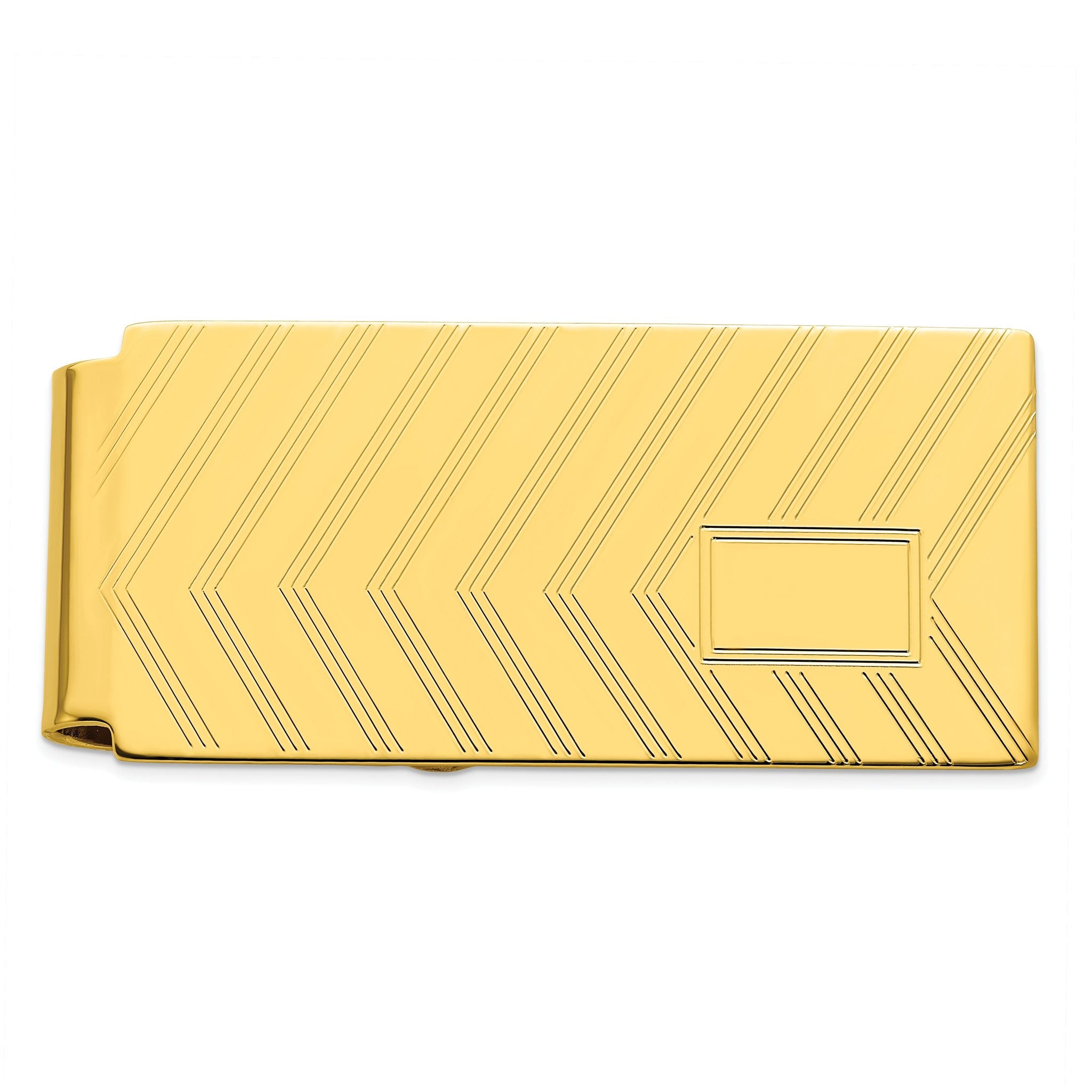 Gold-plated Kelly Waters Chevron Engraveable Hinged Money Clip Main image