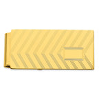 Gold-plated Kelly Waters Chevron Engraveable Hinged Money Clip