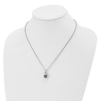 Stainless Steel Polished and Antiqued Skull 19in Necklace