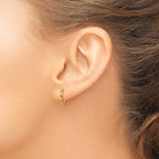 Stainless Steel Gold-Tone Polished Hinged Huggie Hoop Earrings