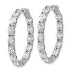 14K White Gold 8 5/8 ct Lab-Created Diamond VS/SI+ G+ Oval-Cut In-and-Out Hoop Earrings