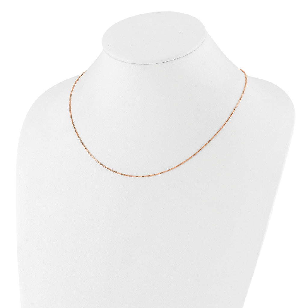 Sterling Silver Rose Gold-plated Adjustable .95mm Box Chain