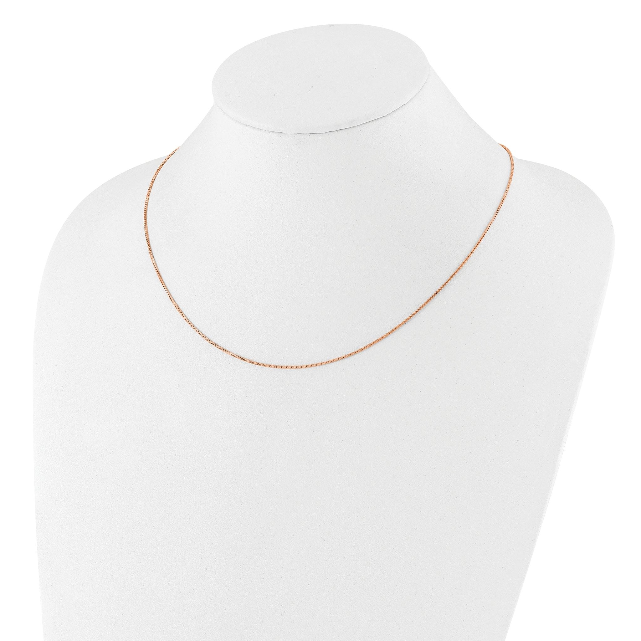 Sterling Silver Rose Gold-plated Adjustable .95mm Box Chain