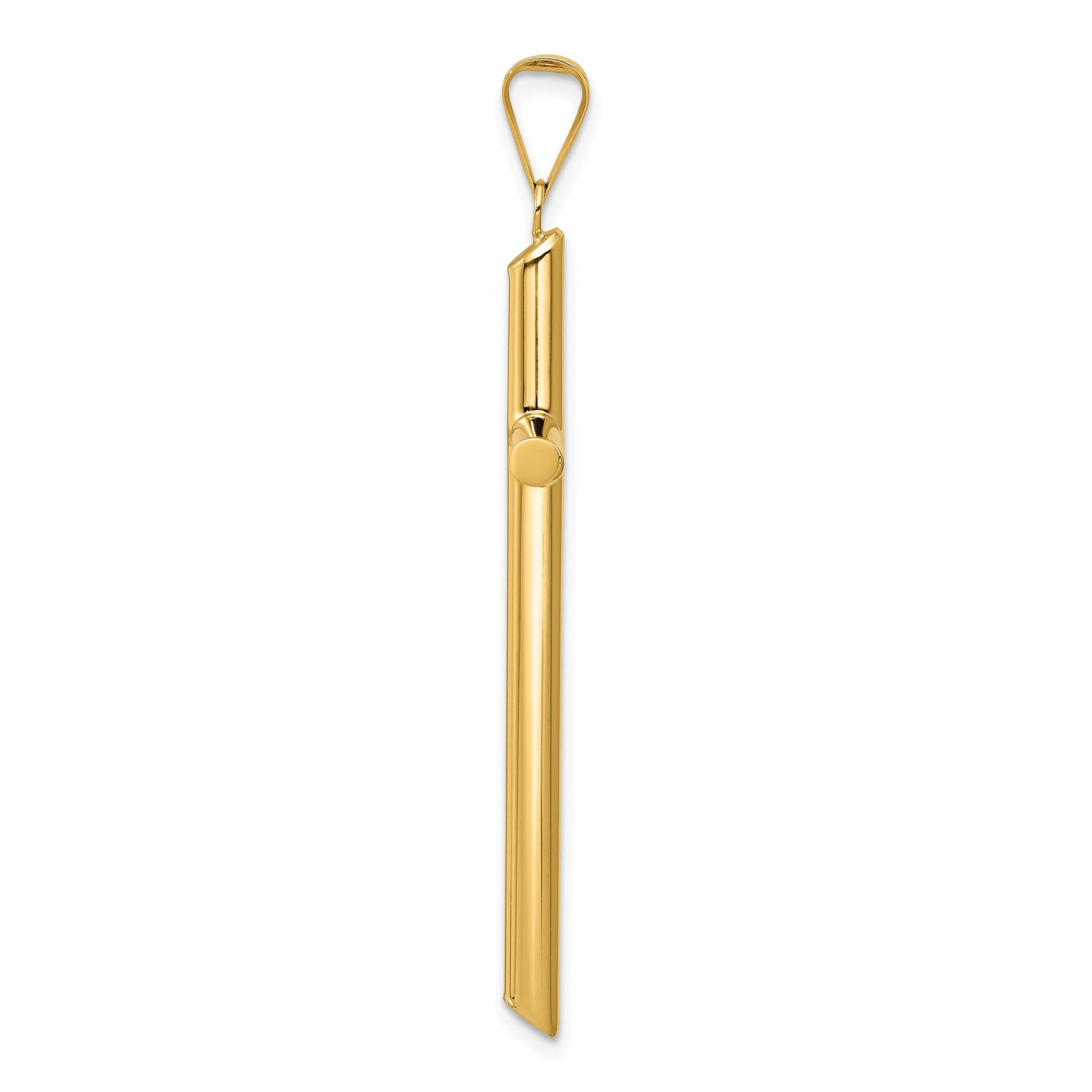 14K Gold Polished 3D Tube Cross Pendant by Sophia Jewelers Secondary image