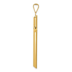 14K Gold Polished 3D Tube Cross Pendant by Sophia Jewelers