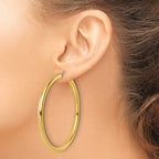 14k Polished 4mm Polished Hoop Earrings
