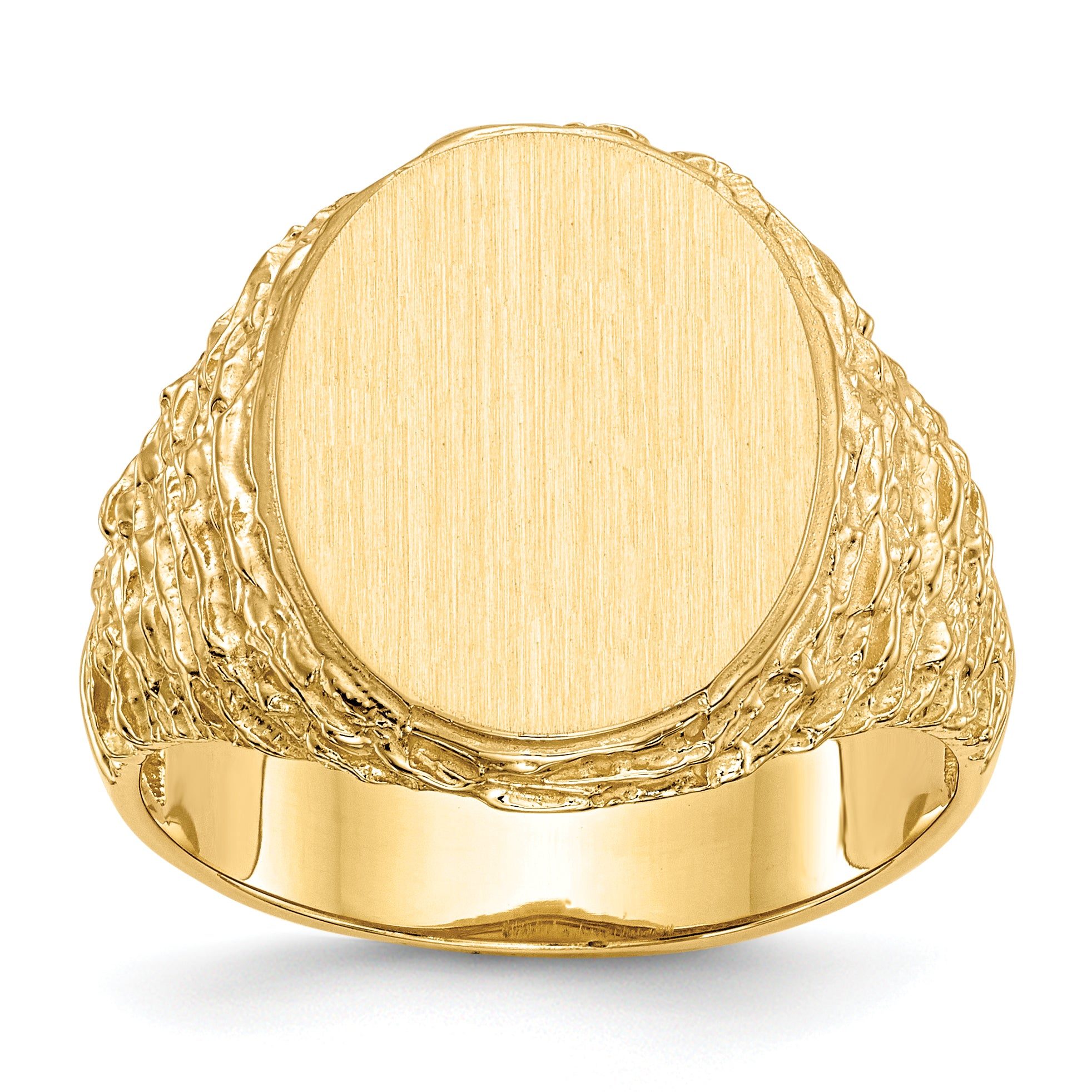 14k 17.0x14.0mm Open Back Men's Signet Ring Main image