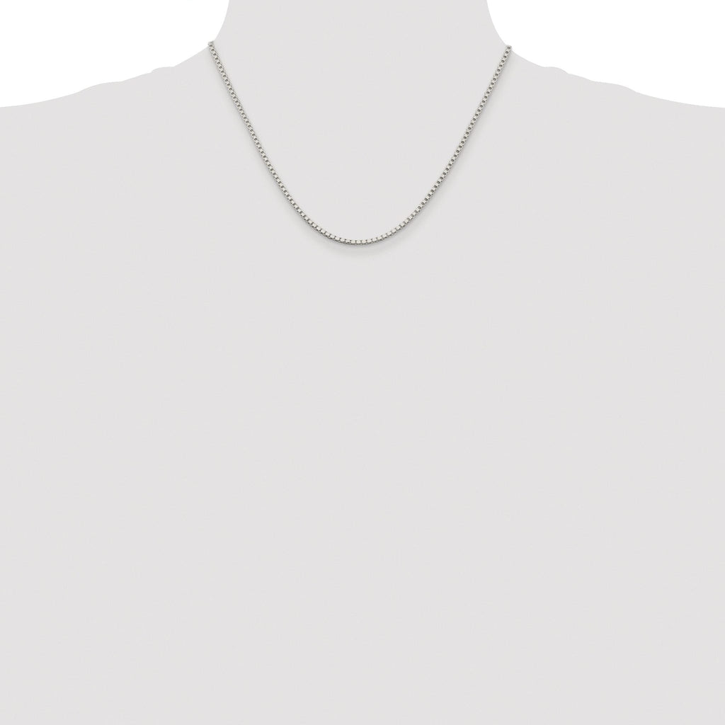 Sterling Silver Rhodium-plated 2mm Box Chain