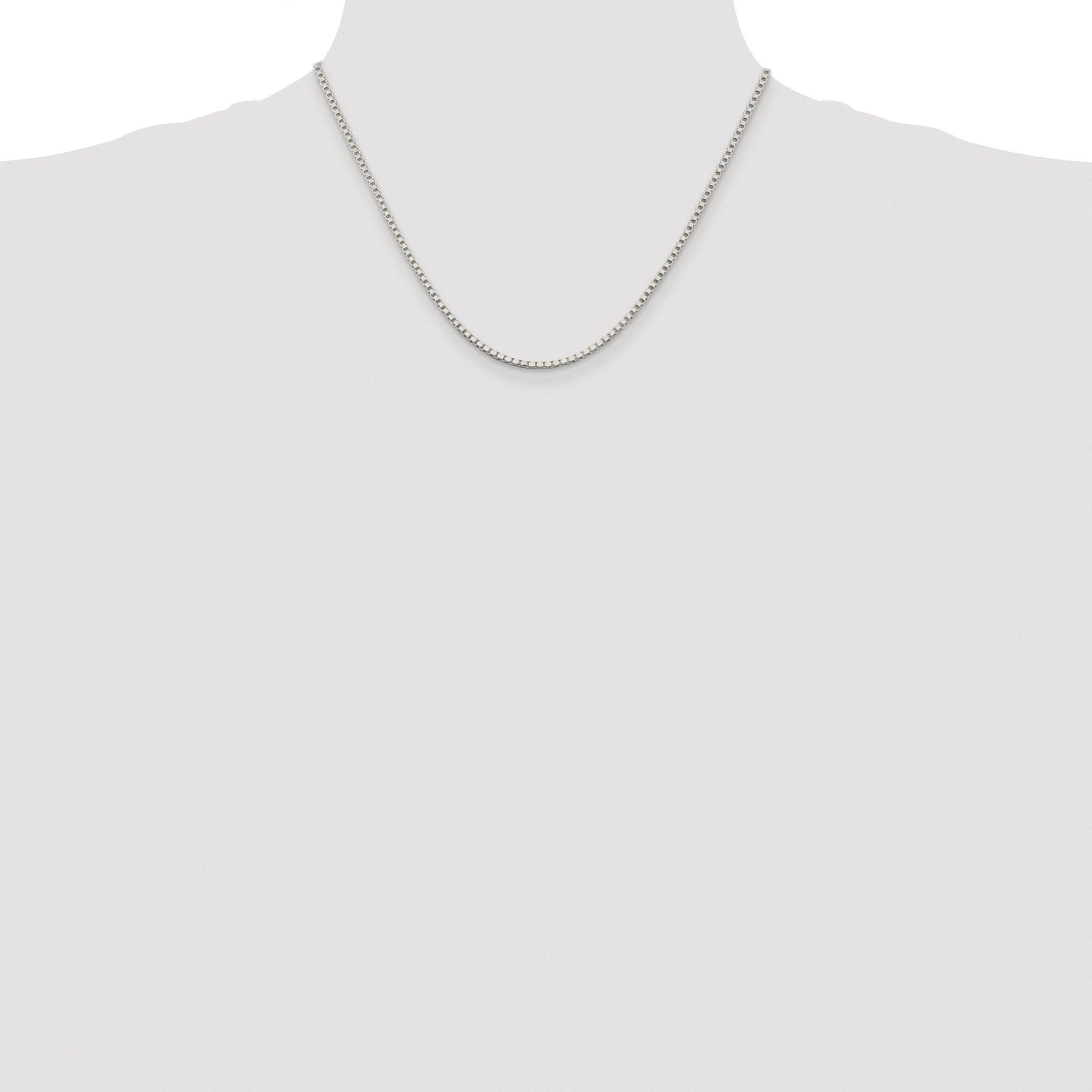 Sterling Silver Rhodium-plated 2mm Box Chain