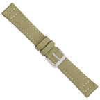Beige Nylon Canvas Watch Band with Leather Lining, 20mm