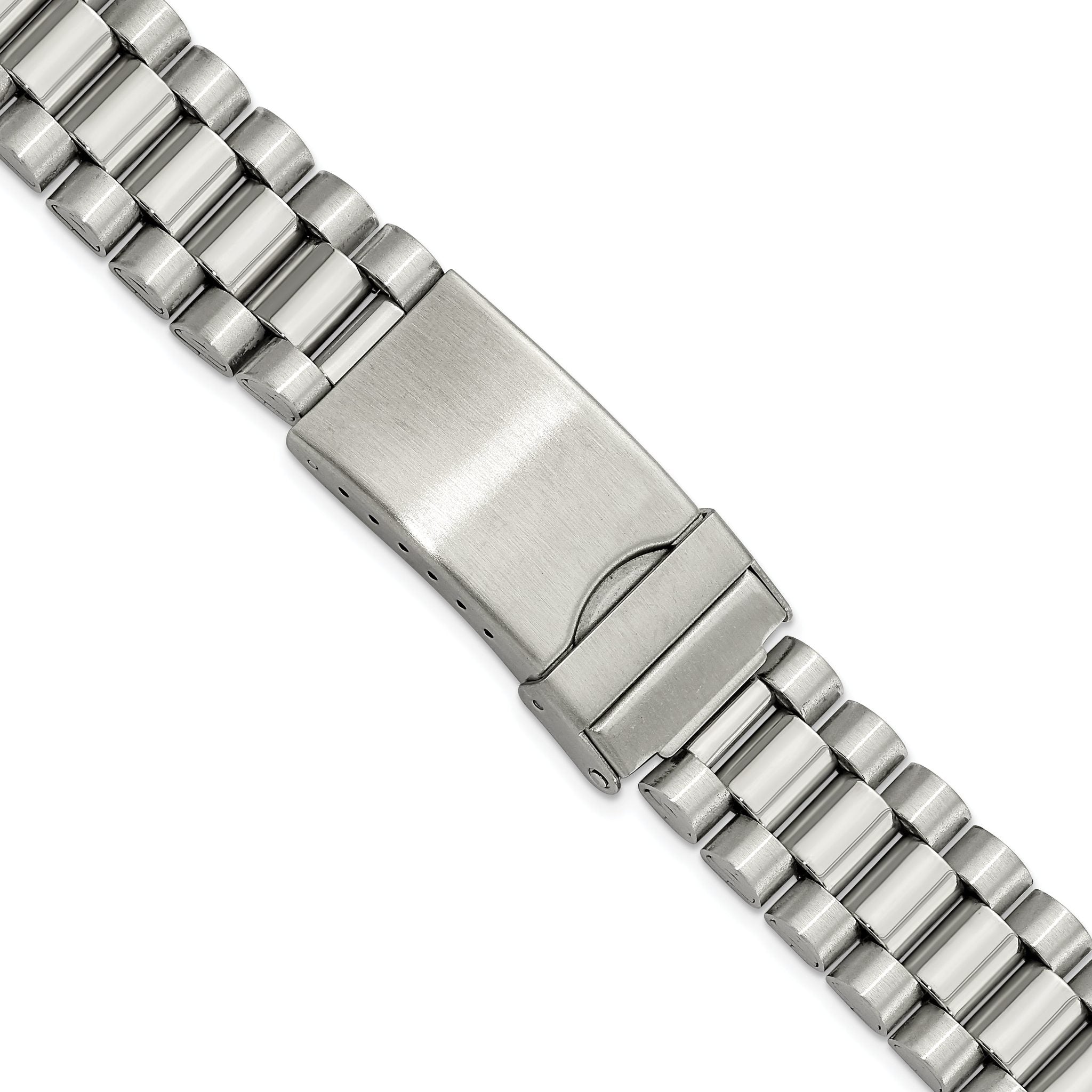 for Apple 38/40mm Smart Watch Long President-Style Stainless Steel 7.4 inch Watch Band with Stainless Steel Adapters Main image