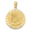 14K Gold Saint Christopher Medal Pendant with Polished Satin Finish Elegant Design