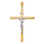 14k Two-Tone Polished Hollow Crucifix Pendant by Sophia Jewelers