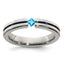 Edward Mirell Titanium Wedding Band with Sky Blue Topaz Accent