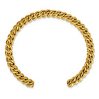 Stainless Steel Polished Yellow IP-plated Twisted 6mm Cuff Bangle Bracelet for Women
