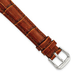 Havana Crocodile-Grain Leather Watch Band, 10mm