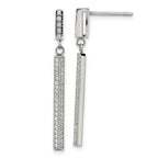 Stainless Steel Polished Cubic Zirconia Drop Dangle Earrings for Women