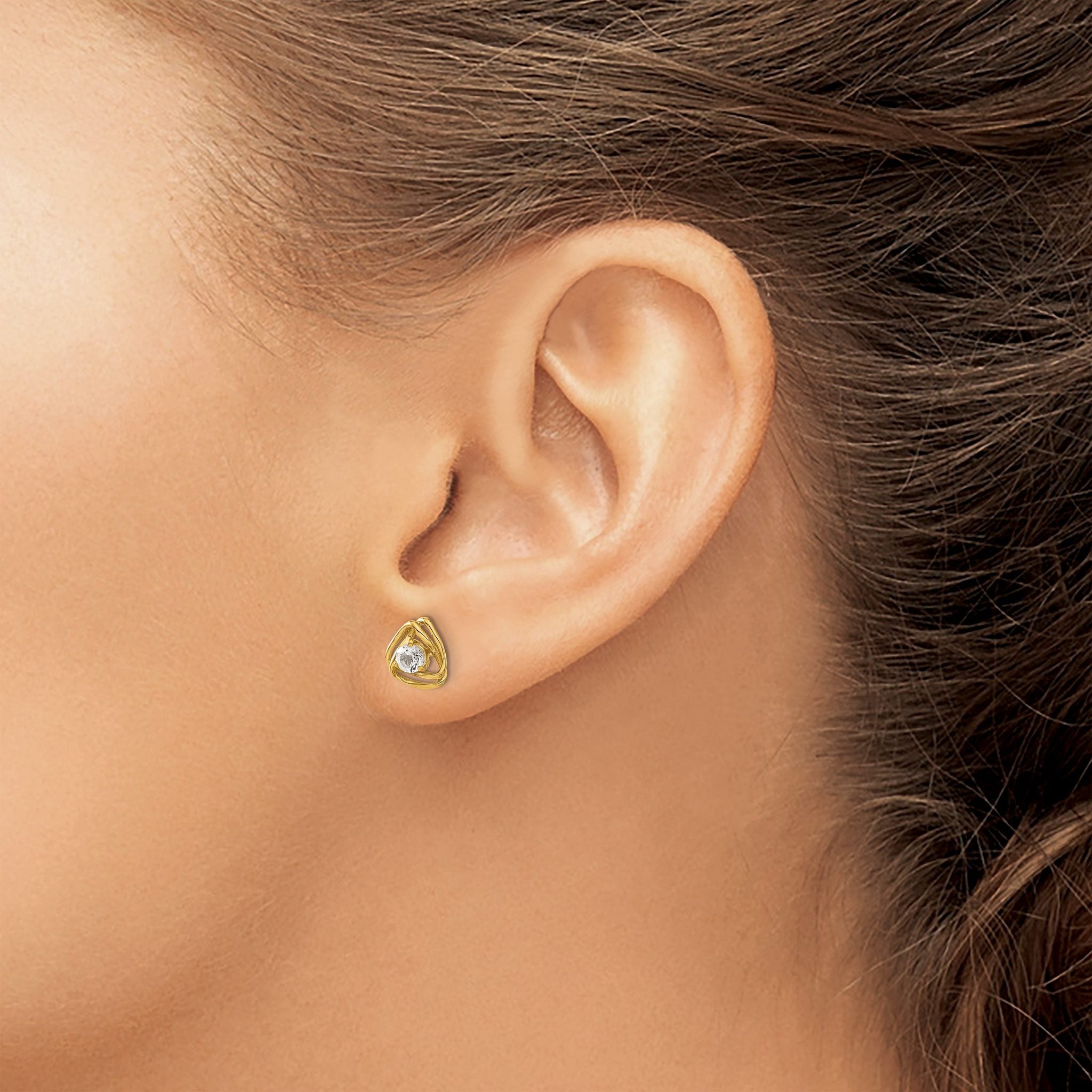 14k 1/5 carat Lab Grown Diamond VS/SI+ G+ Complete Knot Post Earrings