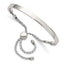 Stainless Steel Polished Bar Adjustable Fabric Cord Bangle Bracelet for Women