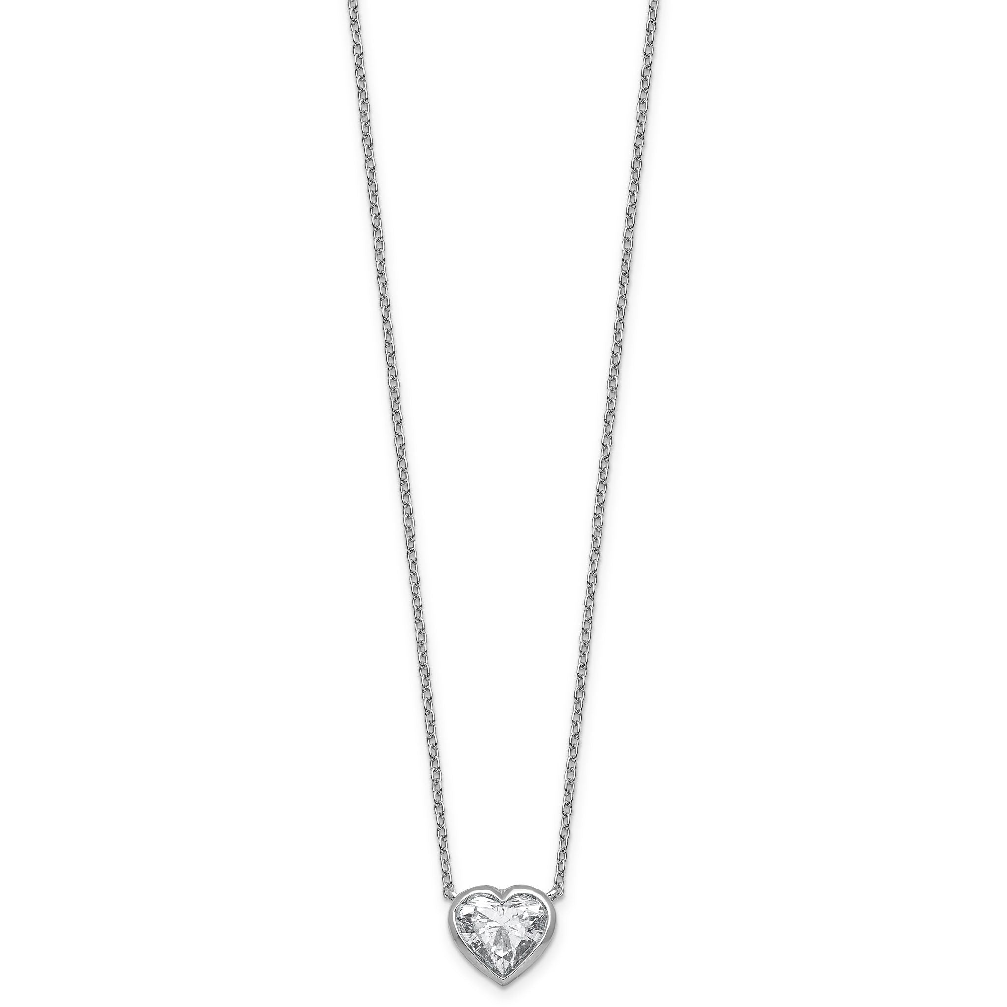 14kw Lab Grown Diamond VS+F+  Heart Bezel Pendant Necklace Main image