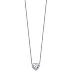 14kw Lab Grown Diamond VS+F+  Heart Bezel Pendant Necklace