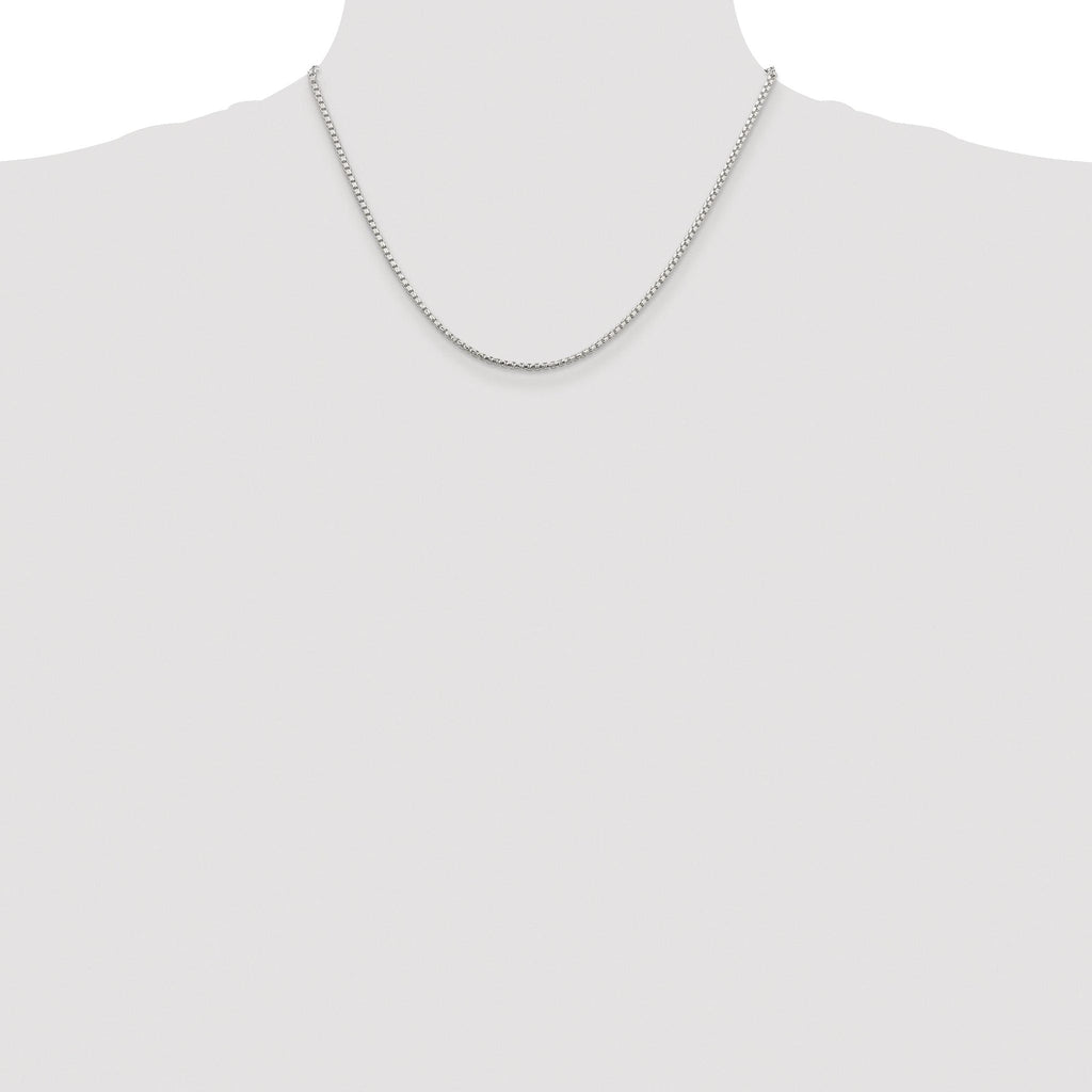 Diamond-Cut Round Box Chain Necklace in Sterling Silver