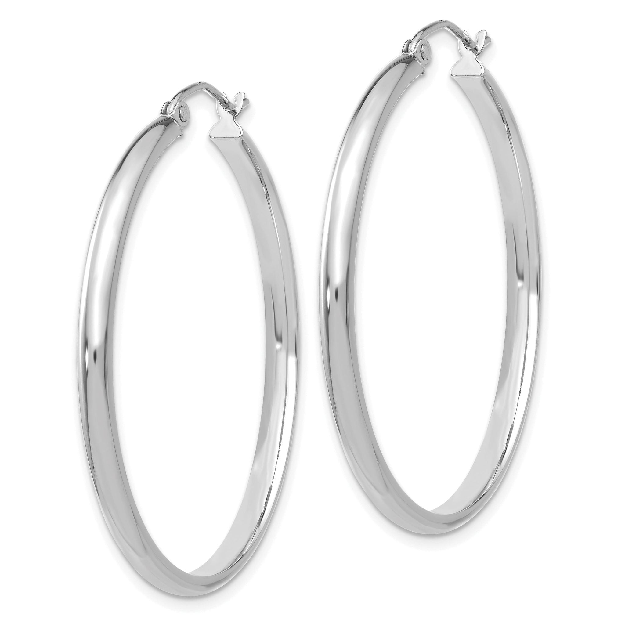 14k White Gold Polished Hoop Earring Secondary image
