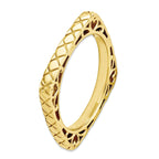 Gold-Plated Square Stackable Ring in Sterling Silver